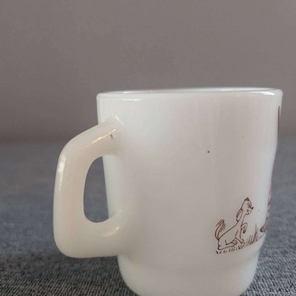 Vintage Termocrisa Holly Hobbie Milk Glass Mugs, Blue & Brown, Set of 2 - Picture 4 of 7